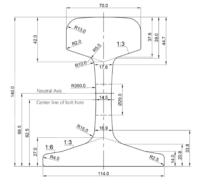 43kg Heavy Rail Railway Materials Steel 43kg Heavy Rail Railway Materials Steel